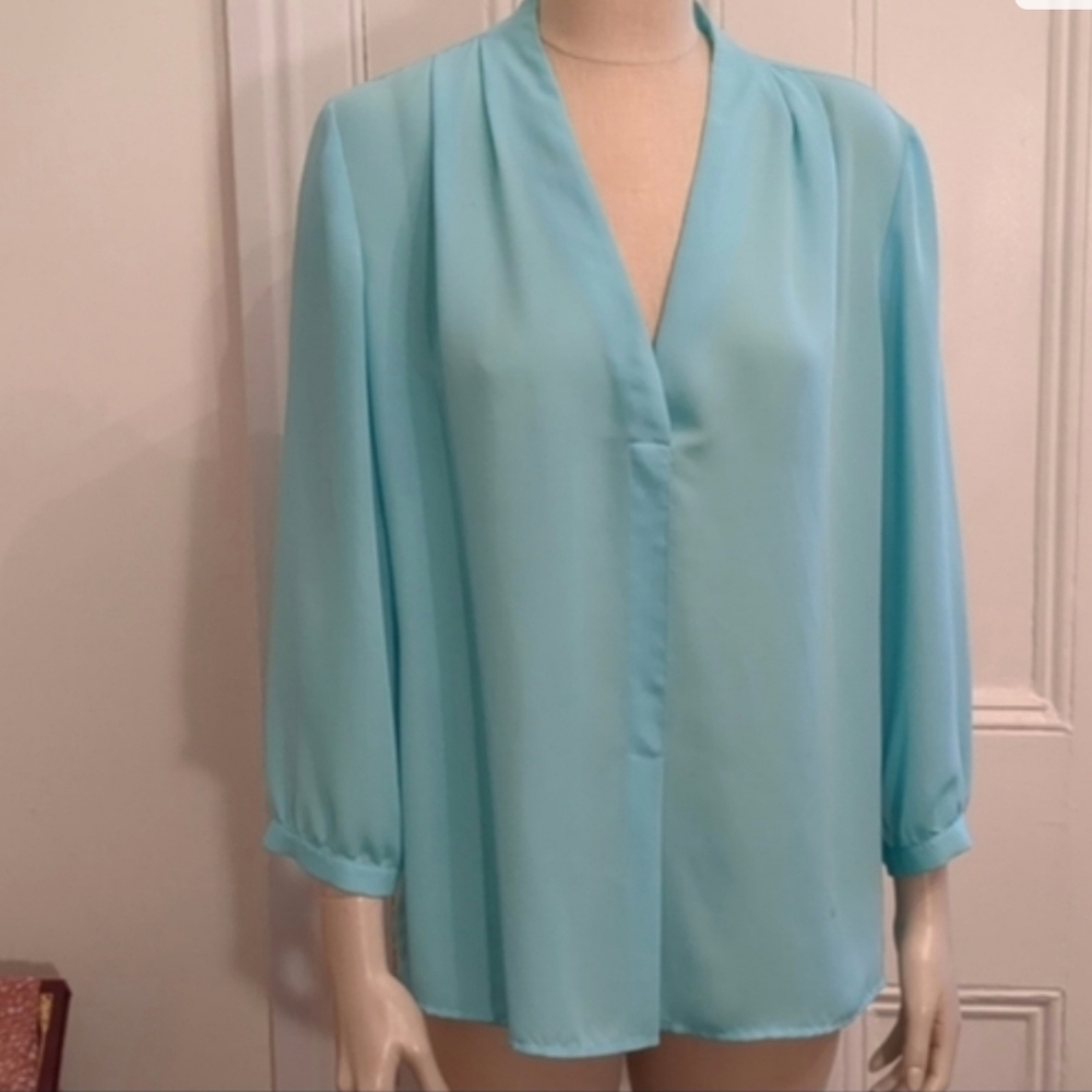 4/$13 Laundry Aqua Blouse